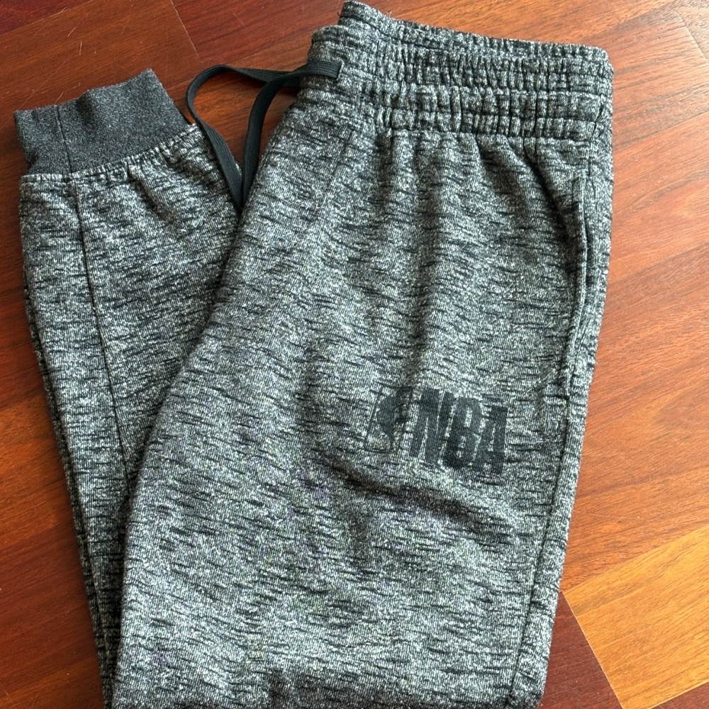 NBA Black Cotton Blend Kids Sweatpants